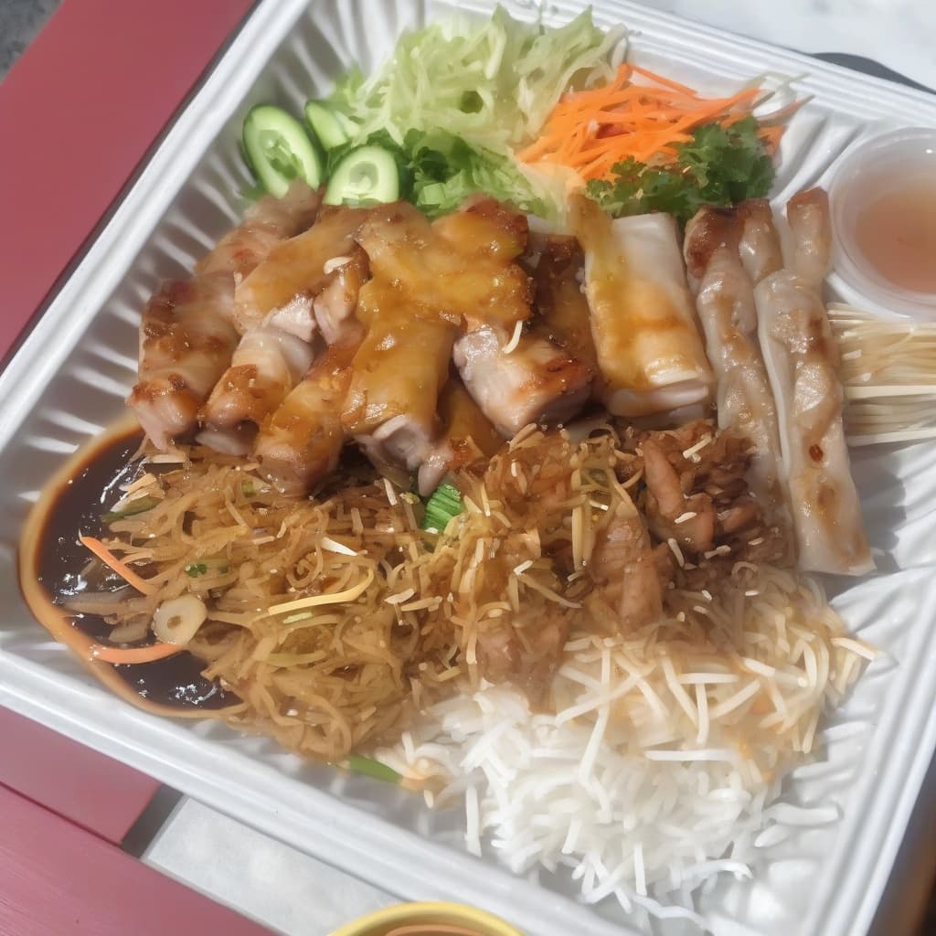 B2. Bún Thịt Nướng, Chả Giò