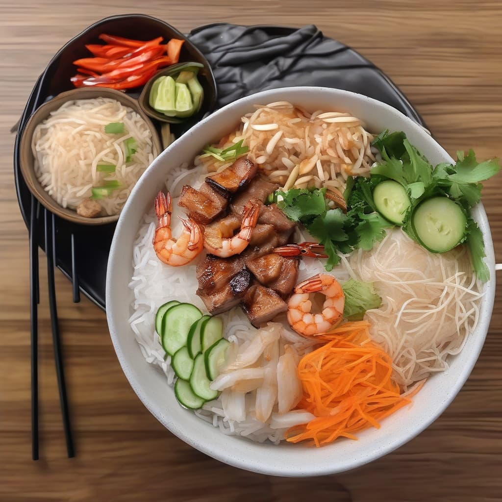 B3. Bún Thịt Nướng, Chả Giò, Chạo Tôm